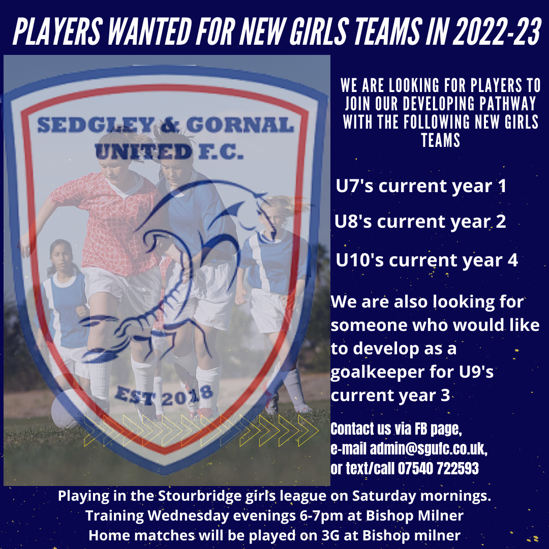 Players wanted for new girls teams
